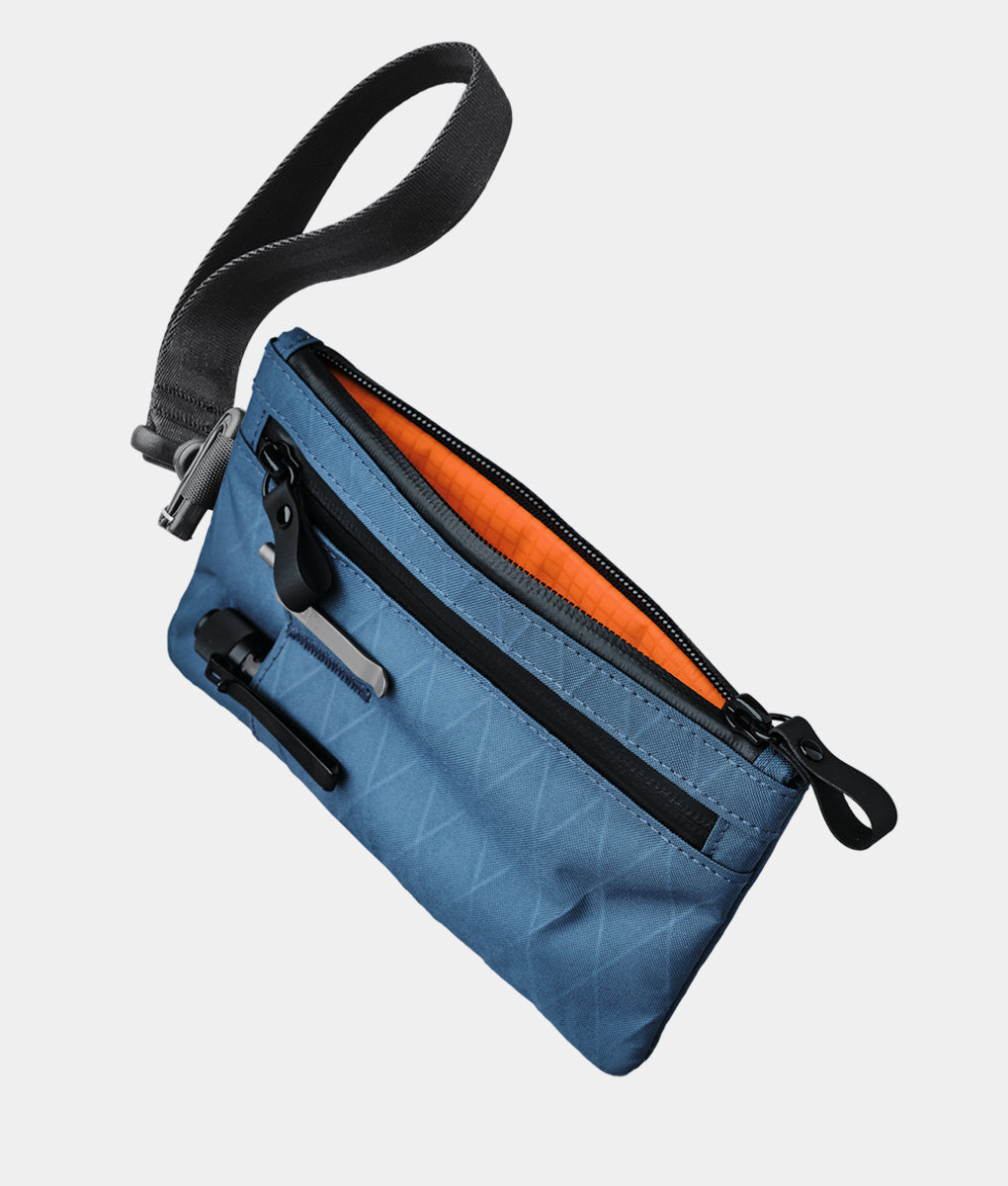 Weatherproof Sailcloth Zip Clutch with Detachable Strap - Eco RX30