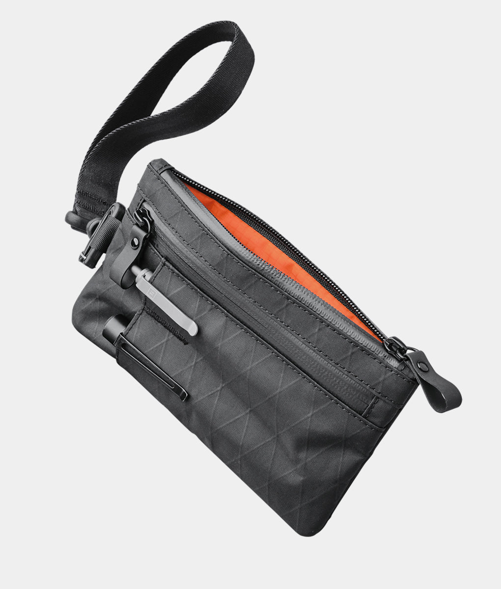 Weatherproof Sailcloth Zip Clutch with Detachable Strap
